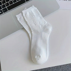 2 Pairs Ripped Solid Socks Women's Stockings
