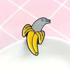 Dolphin Banana Jewelry Brooch For Men Pin