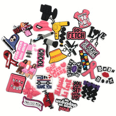 33pcs Pink Girls Theme Pvc Decorative Buckle For Shoes