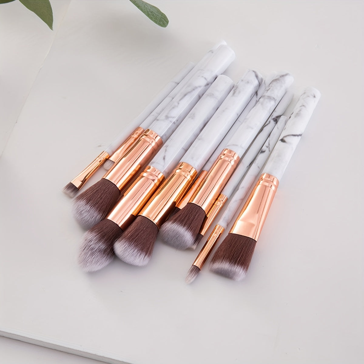10pcs Marble Makeup Brush Kit - Great for Beginners