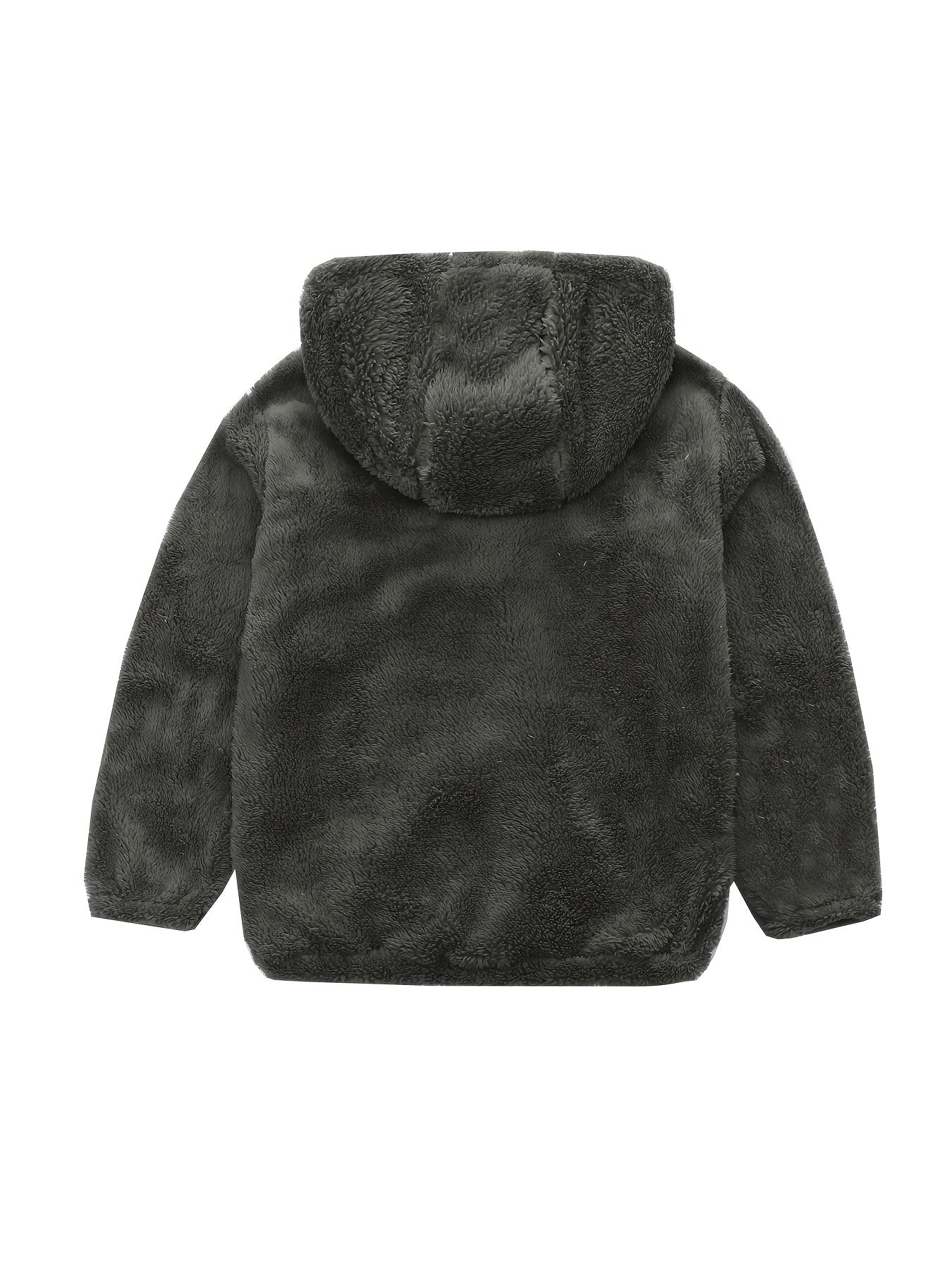 Girls Fleece Hooded Zipper Jacket Winter Outerwear