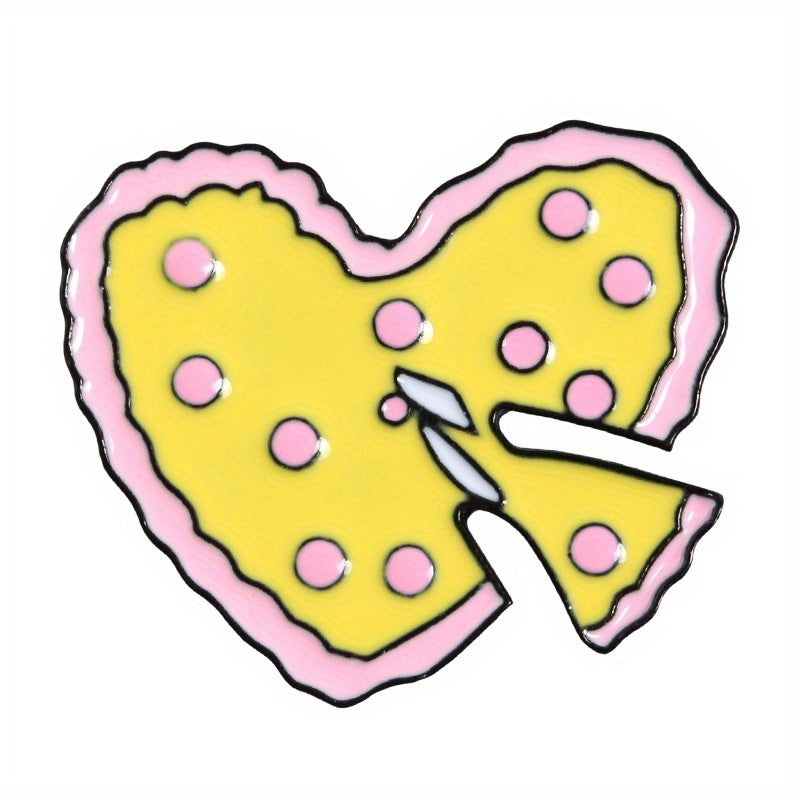 Alloy Pizza Crown High Heels Queen Heart Brooch