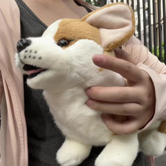 JIAJCHUF Corgi Plush Stuffed Animal Soft Fluffy Corgi Dog Doll