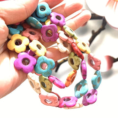 15pcs Turquoise Flower Stone Beads Necklace Bracelet DIY Jewelry Gift