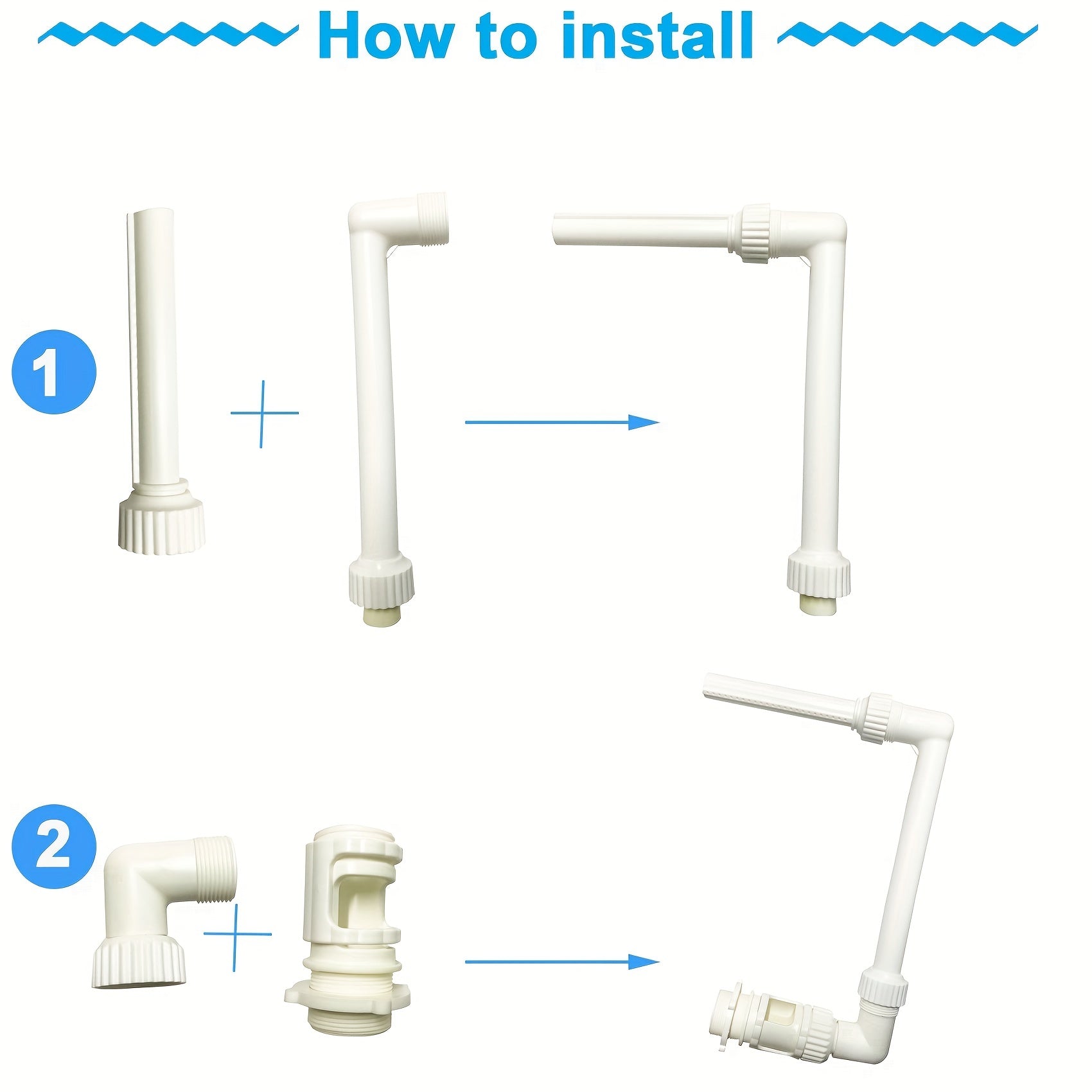 Adjustable Waterfall Fountain for 3 Threaded Above In Ground Pools