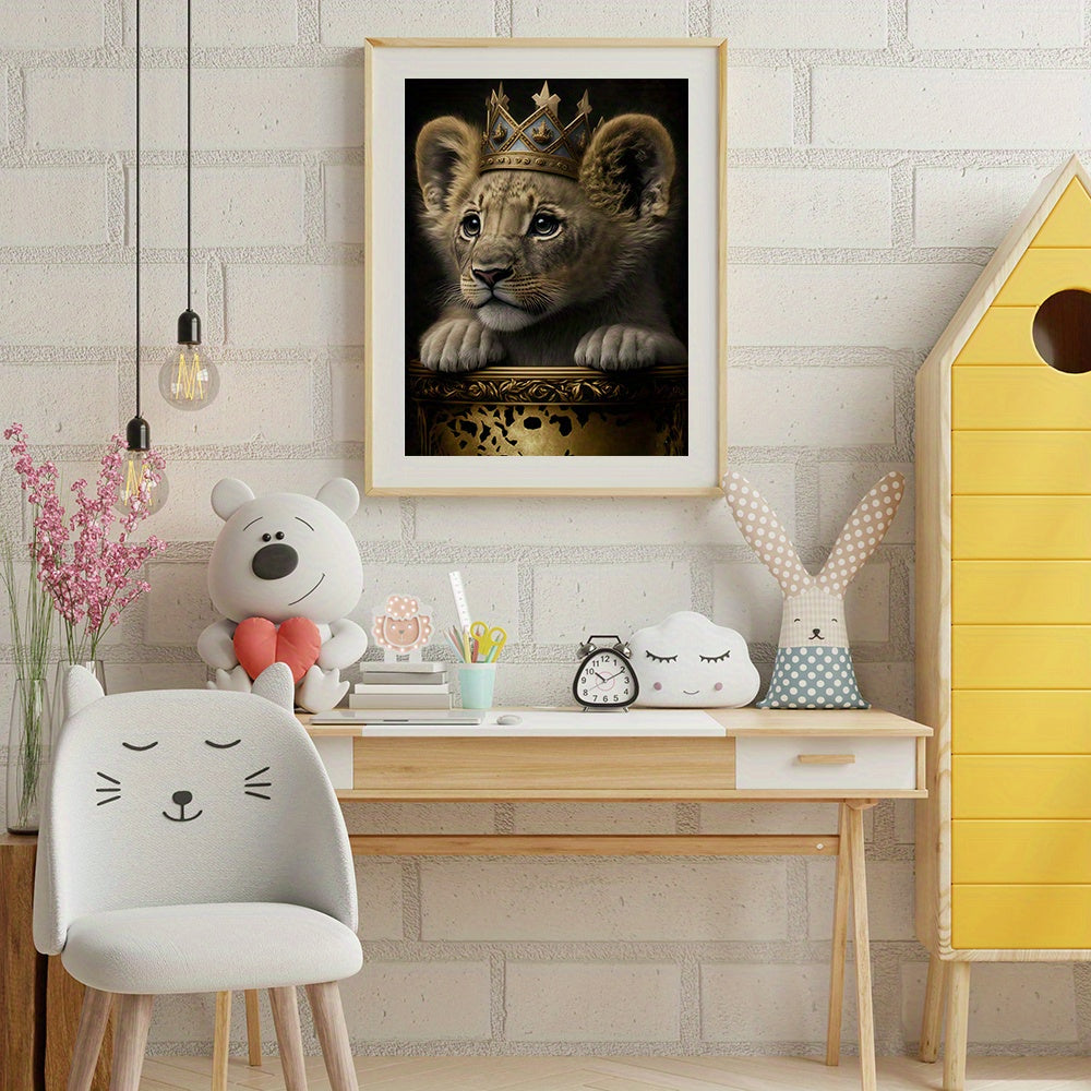 Baby Lion with Crown Wall Stickers Self-adhesive Waterproof Home Decor