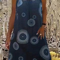  Women's Graphic Print Eyelet Embroidered Tank Dress