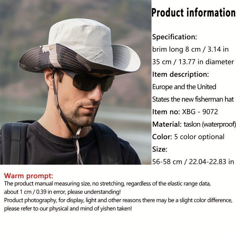 Men's Summer Bucket Hat Camouflage Fisherman Cap