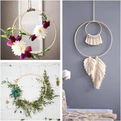 12pcs Wooden Bamboo Circle Dream Catcher Round Wooden Circle Decoration