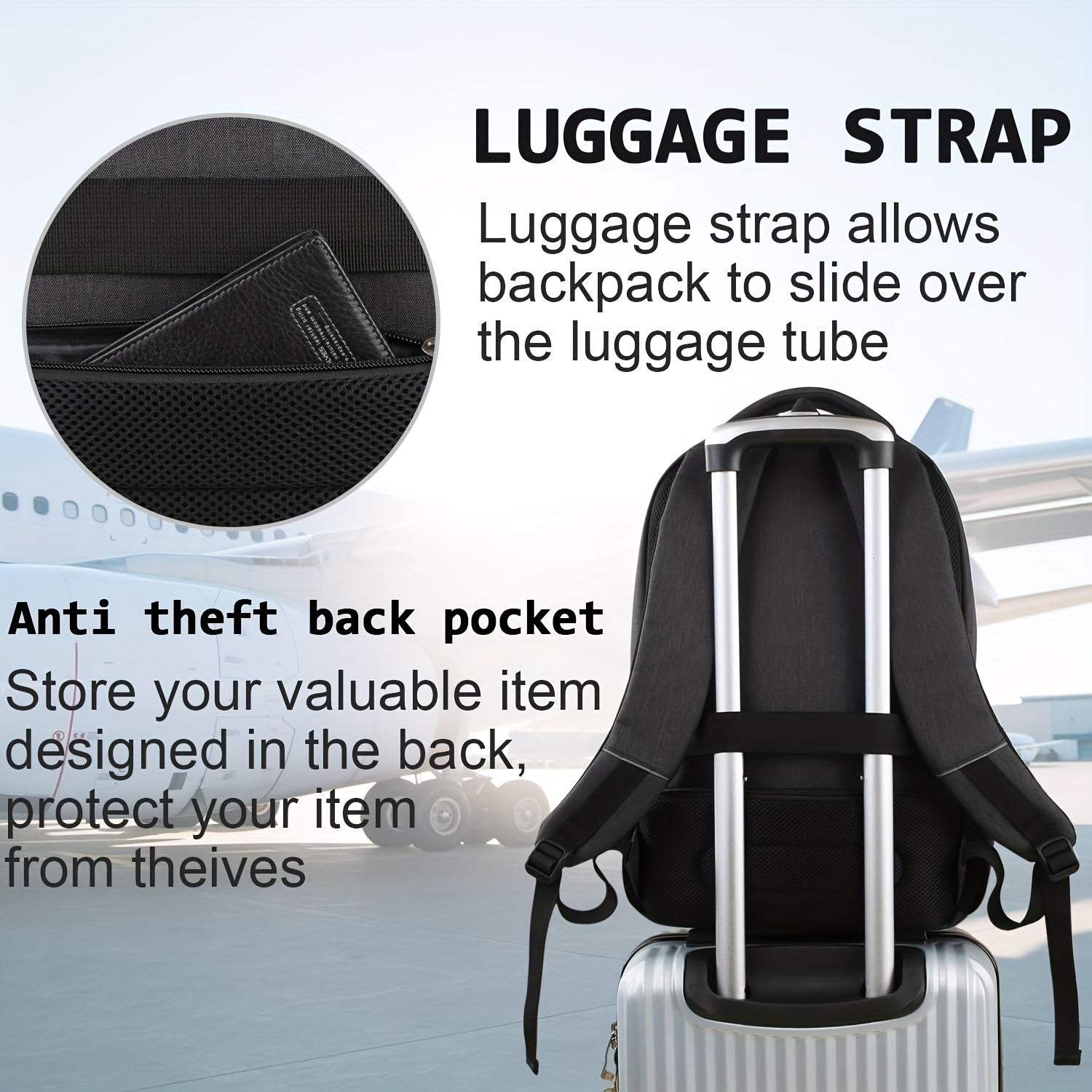 Slim Waterproof Laptop Backpack for 15.6 inch Laptops