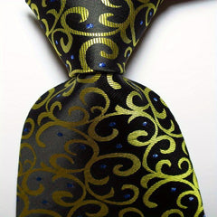 Paisley Tie Men's Necktie Set Yellow Red JACQUARD WOVEN