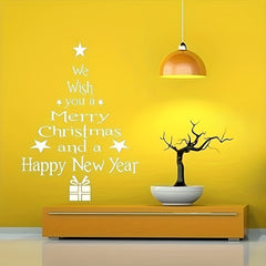 Merry Christmas Tree Window Stickers Vinyl Decal For Home Decor