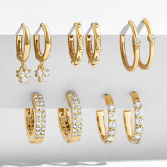 5 Pairs Geometric Stud Earrings Set
