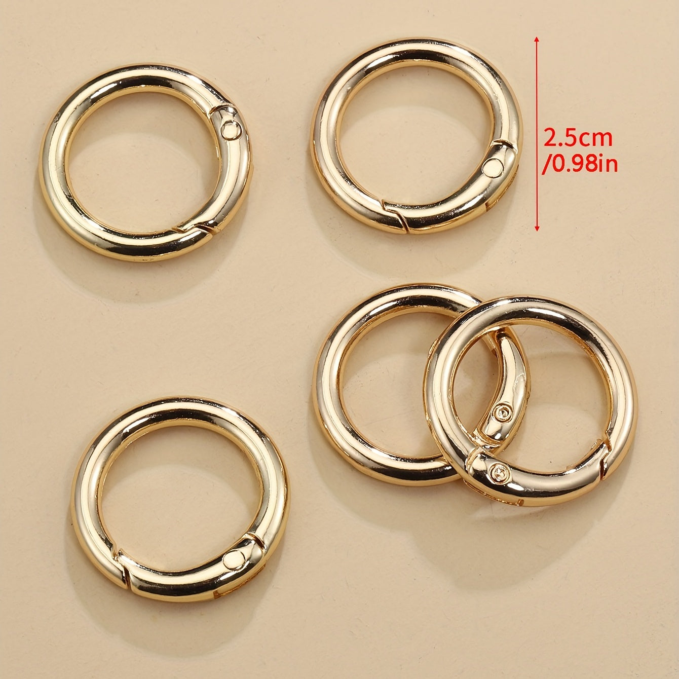 5pcs Metal O Ring Spring Clasps for DIY Jewelry Carabiner Keychain Bag Clips