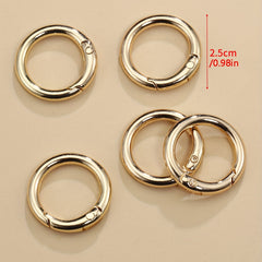 5pcs Metal O Ring Spring Clasps for DIY Jewelry Carabiner Keychain Bag Clips