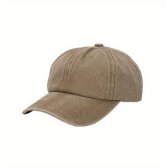 Washed Cotton Baseball Cap Retro Peaked Cap Solid Couple Cap