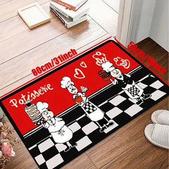 1pc Long Strip Non-slip Floor Mat Velvet Cushion Red Cake Room Rug