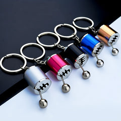 6 Speed Shifter Keychain Gear Box Key Chain Zinc Tuning Gear Pendant
