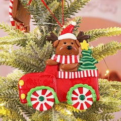 Small Car Christmas Soft Pottery Mud Scene Arrangement Pendant
