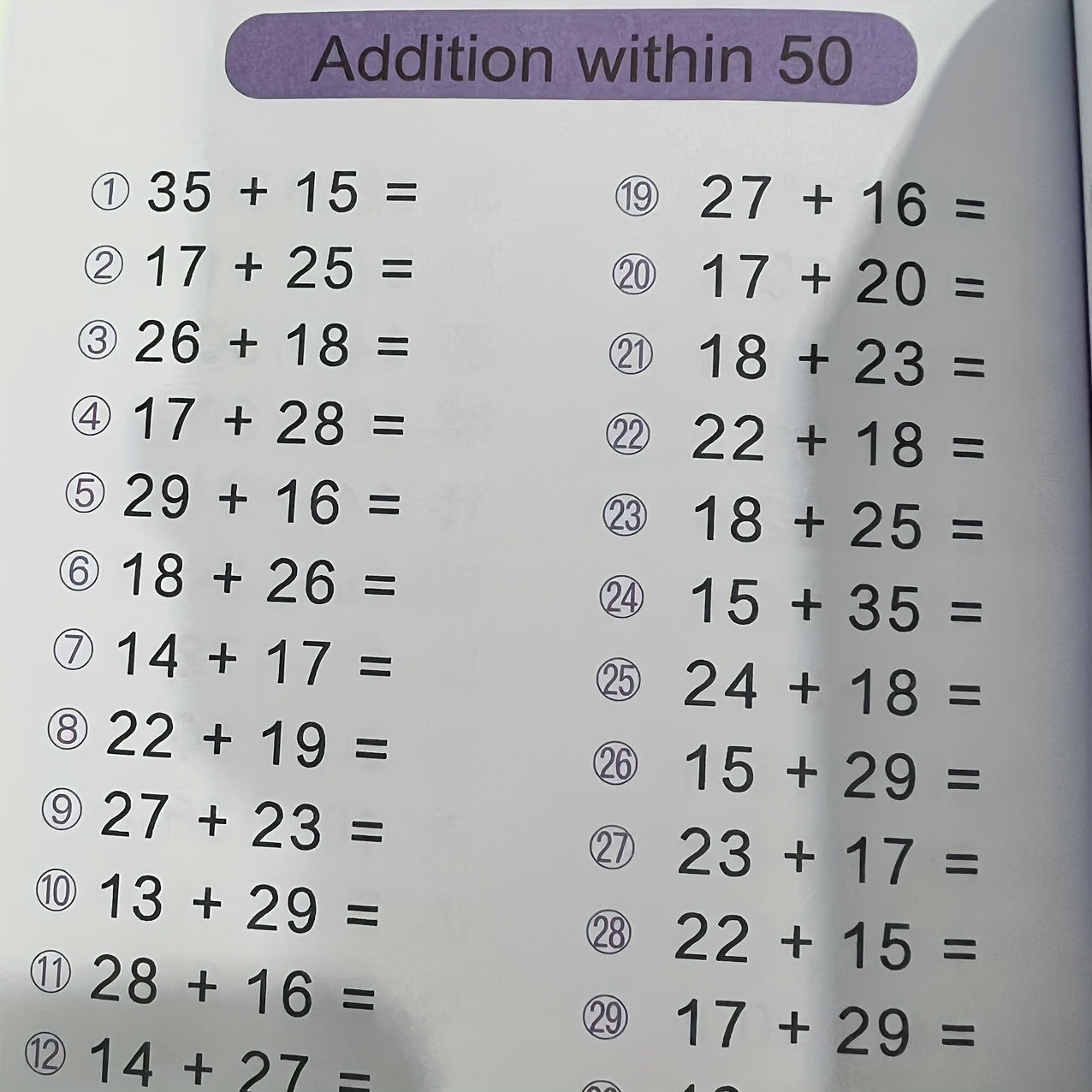 Kids Math Practice Workbook Horizontal Vertical Addition Decomposition
