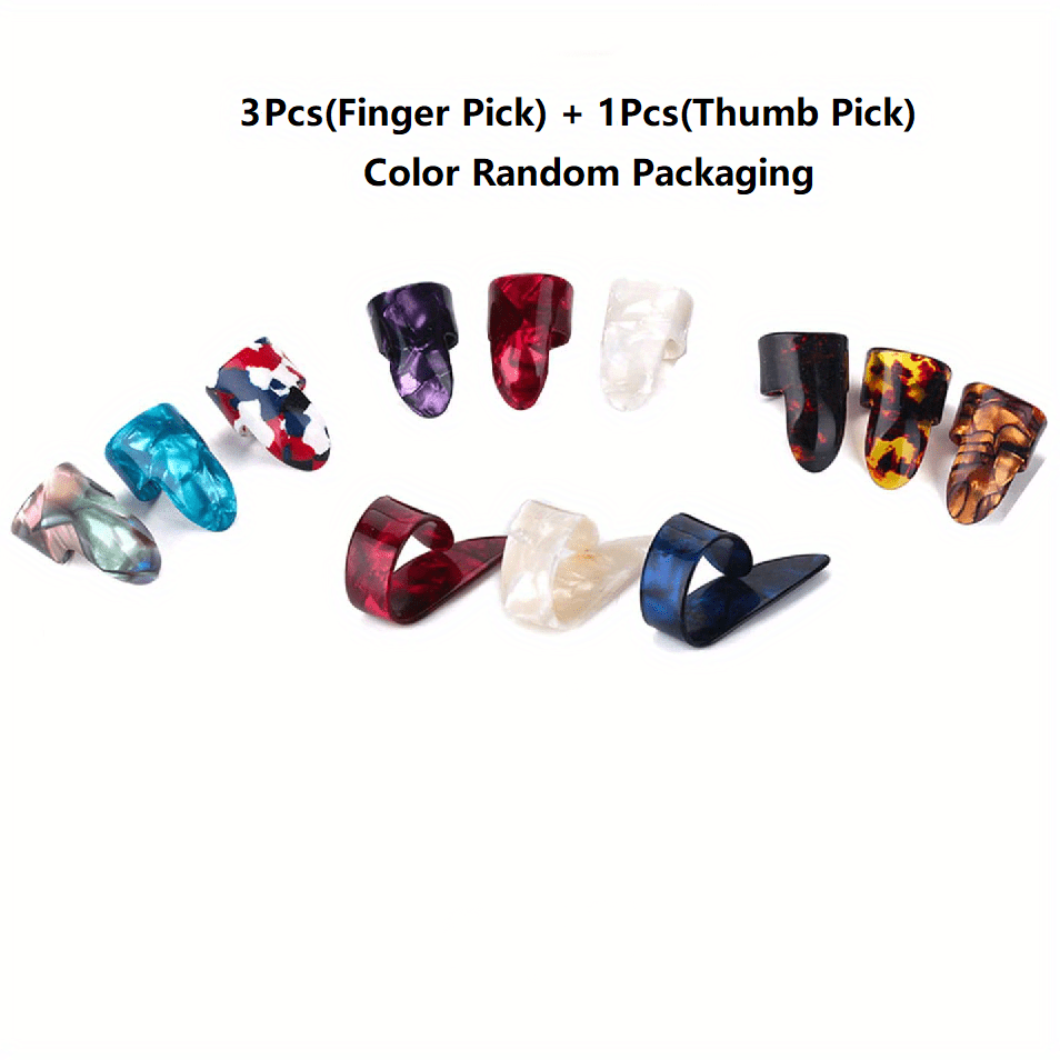 8pcs 4pcs Thumb Finger Picks Medium Flat Celluloid Guitar Ukulele Picks