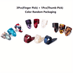8pcs 4pcs Thumb Finger Picks Medium Flat Celluloid Guitar Ukulele Picks