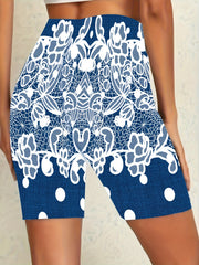 Graphic Print Slim Leggings Casual High Waist Summer Leggings