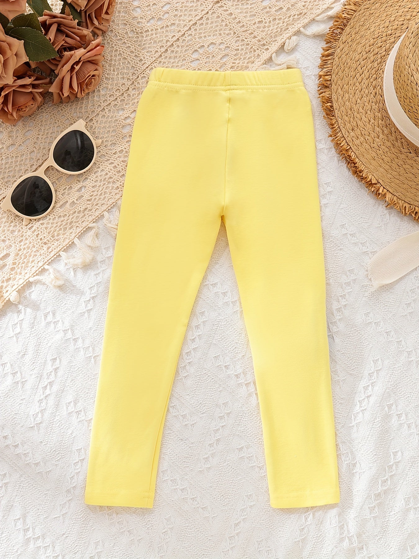 Girls Bunny Decor Elastic Waist Tight Pants Casual Skinny Pants