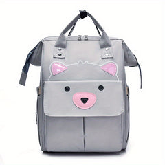 Large Capacity Cartoon Bear Diaper Backpack for Mom