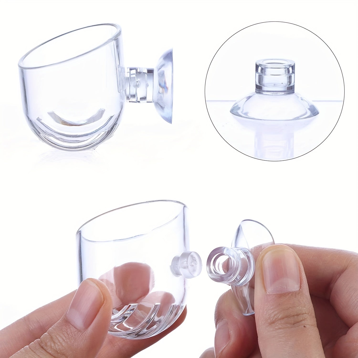 2pcs Red Worm Feeder Aquarium Plant Pot Plastic Fish Tank Plants Holder