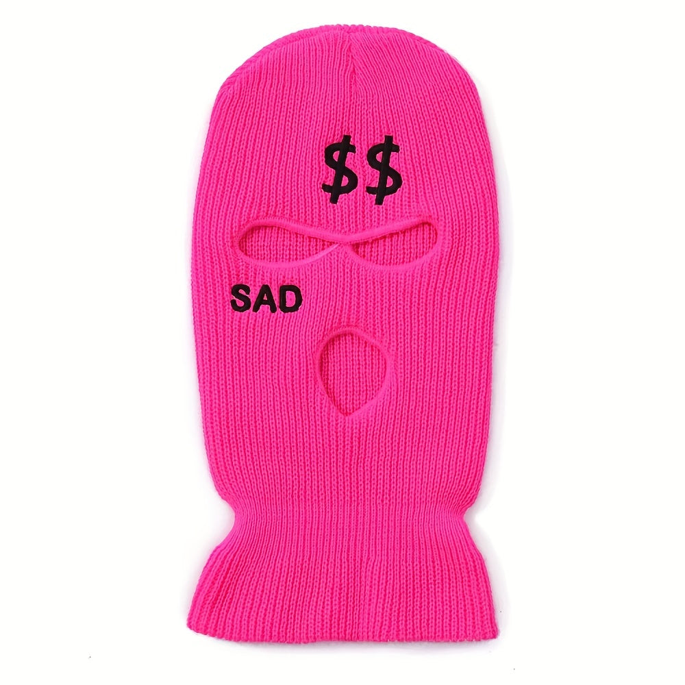 Embroidered Ski Mask for Outdoor Skiing and Walking