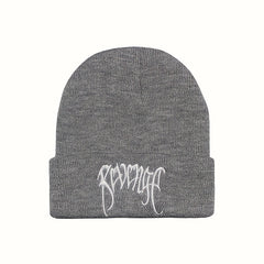 High Letter Embroidery Knitted Hat Autumn Winter Pullover Beanie