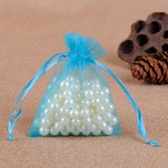 10pcs Organza Gift Bags For Party Wedding Sheer Drawstring Pouch