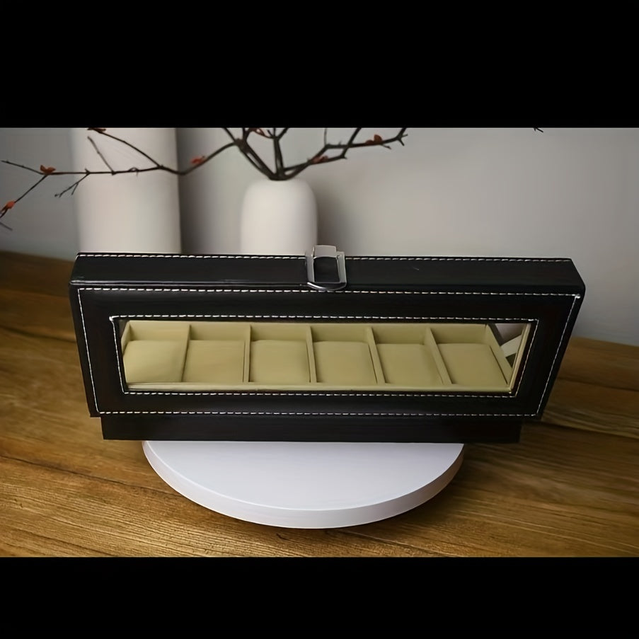 12-Slot Watch Case Large Glass Lid Detachable Pillow Perfect Gift Men Women