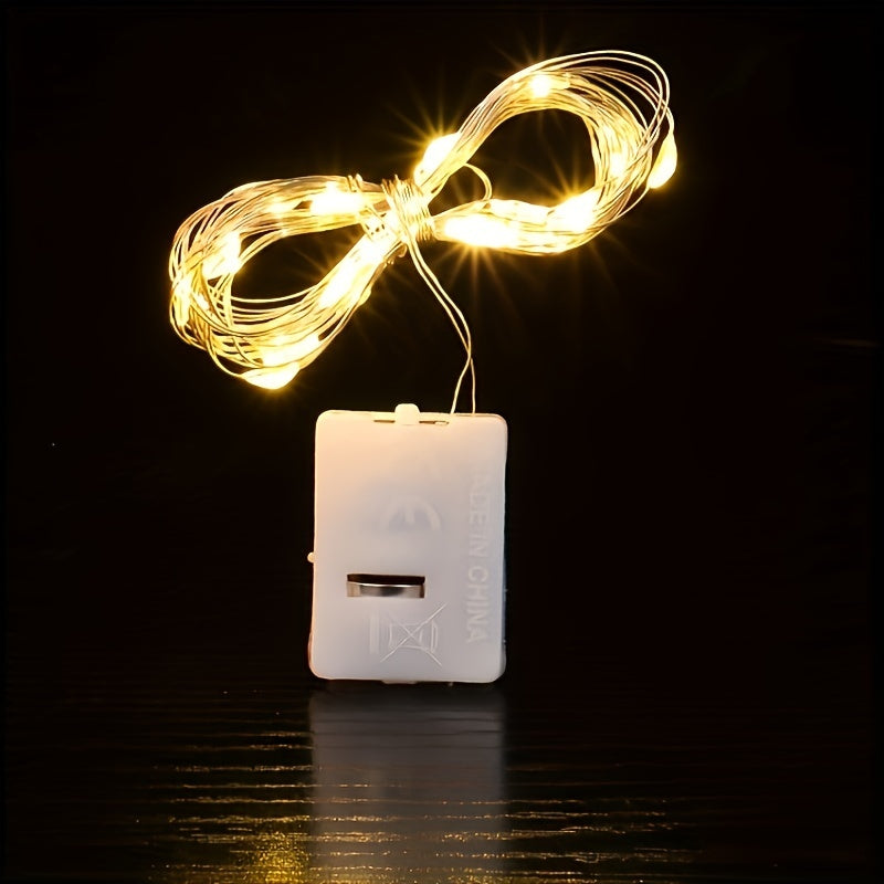 10pcs Copper Wire LED String Lights Fairy Lights Decorative Curtain Star Lights