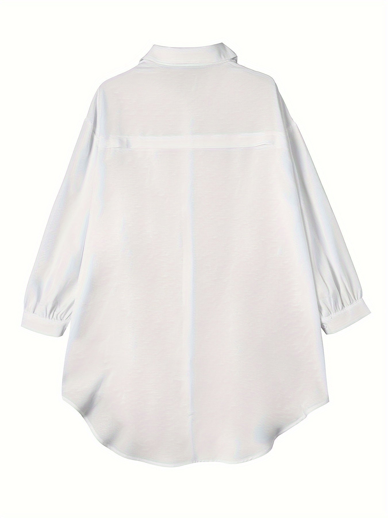  Cat Print Button Up Collar Tunic Top