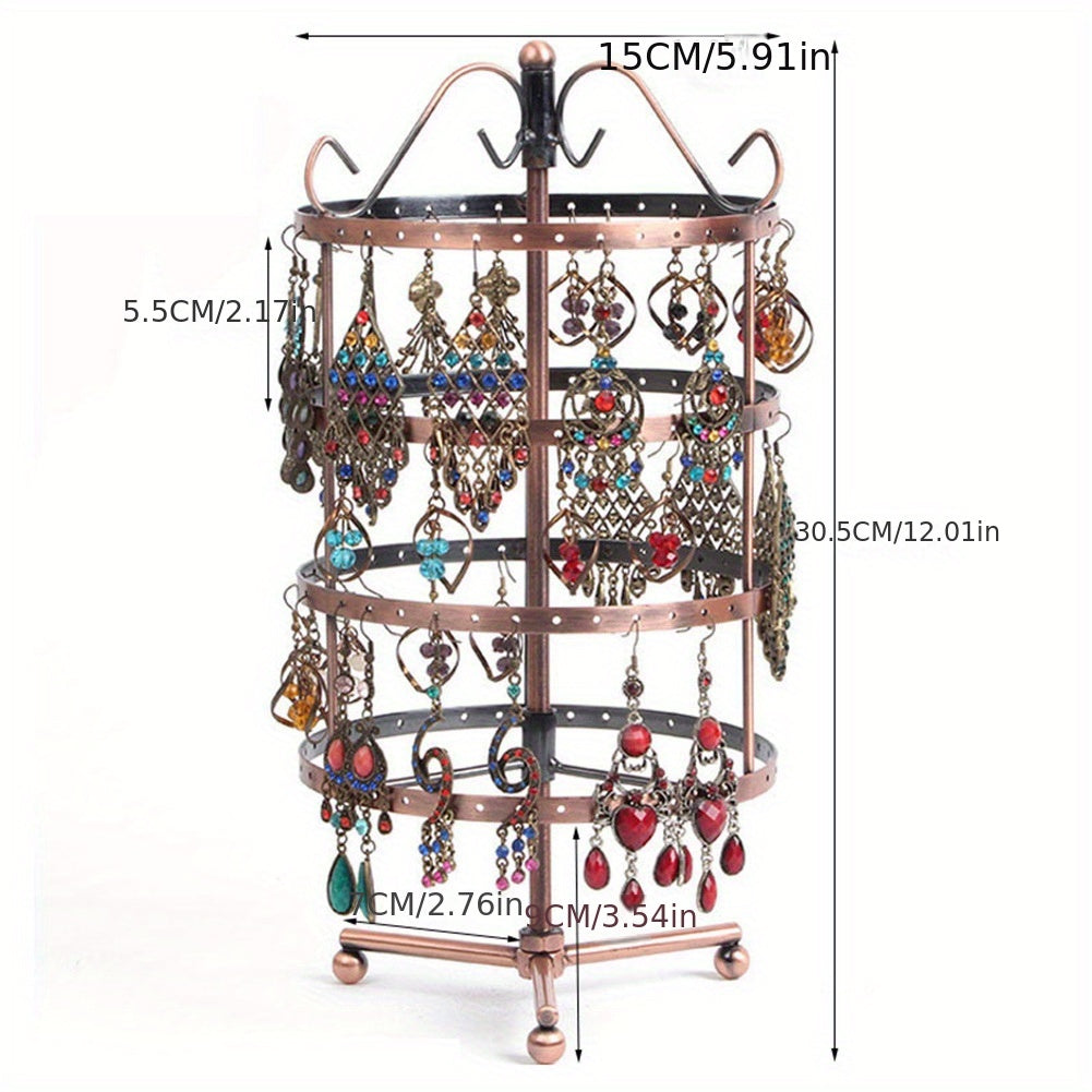 4 Tiers Rotating Earring Spin Table Organizer
