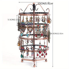 4 Tiers Rotating Earring Spin Table Organizer