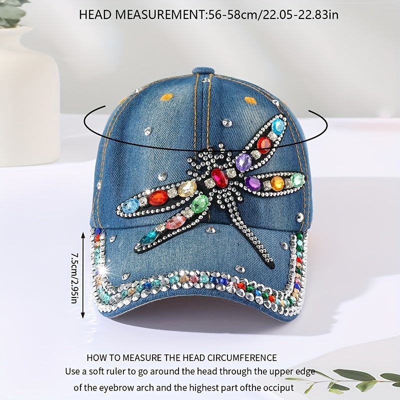 Dragonfly Patch Baseball Cap Distressed Dad Hat Sun Hats For Women