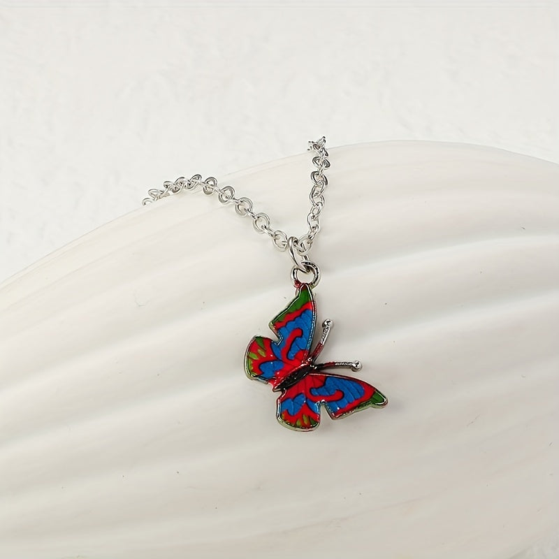 Colorful Butterfly Pendant Chain Anklet Boho Style Adjustable Women Dating Gift