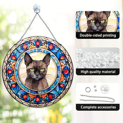 Acrylic Jewel Cat Scratch Sun Window Hanging Panel Decor