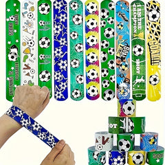 12pcs Football Slap Bracelets - Soccer Wristband Snap Bands for Boys