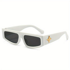 Y2K Cat Eye Sunglasses Retro 90s Flower Rivet UV400 Sun Shades