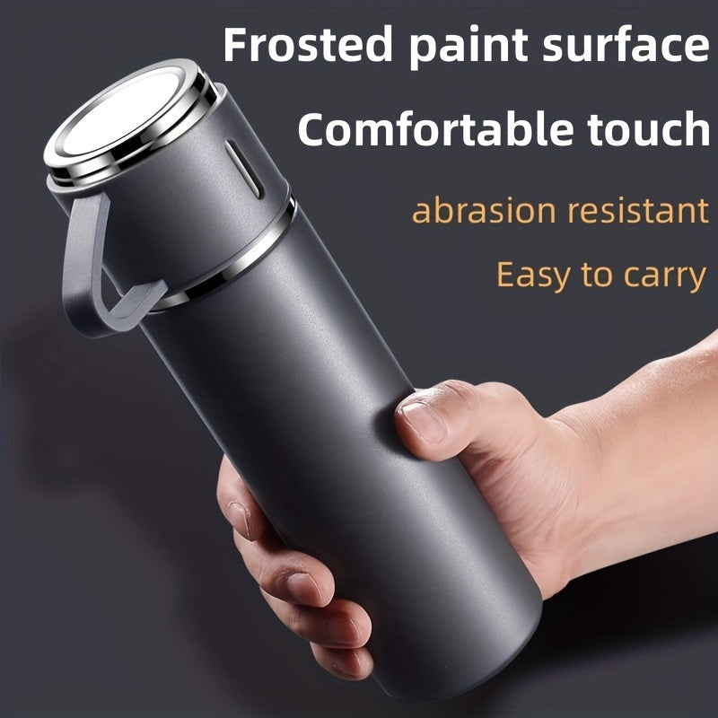 Stainless Steel Thermal Cup Set Double Layer Leakproof Water Bottle