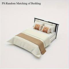 Chinese Style Double Bed Mini Furniture for Sand Table Decoration