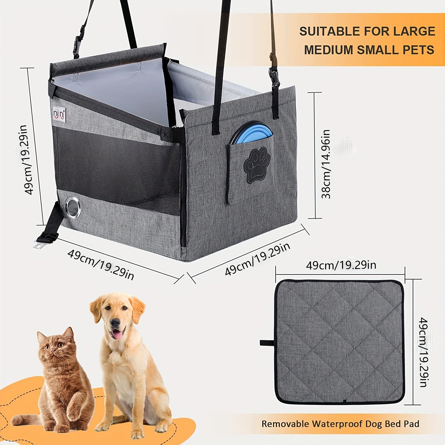 Car Pet Basket Cat Dog Rear Seat Pad