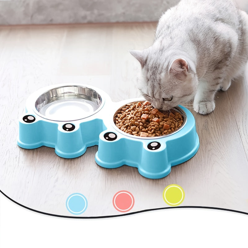Cartoon Pattern Double Feeding Bowl for Pets