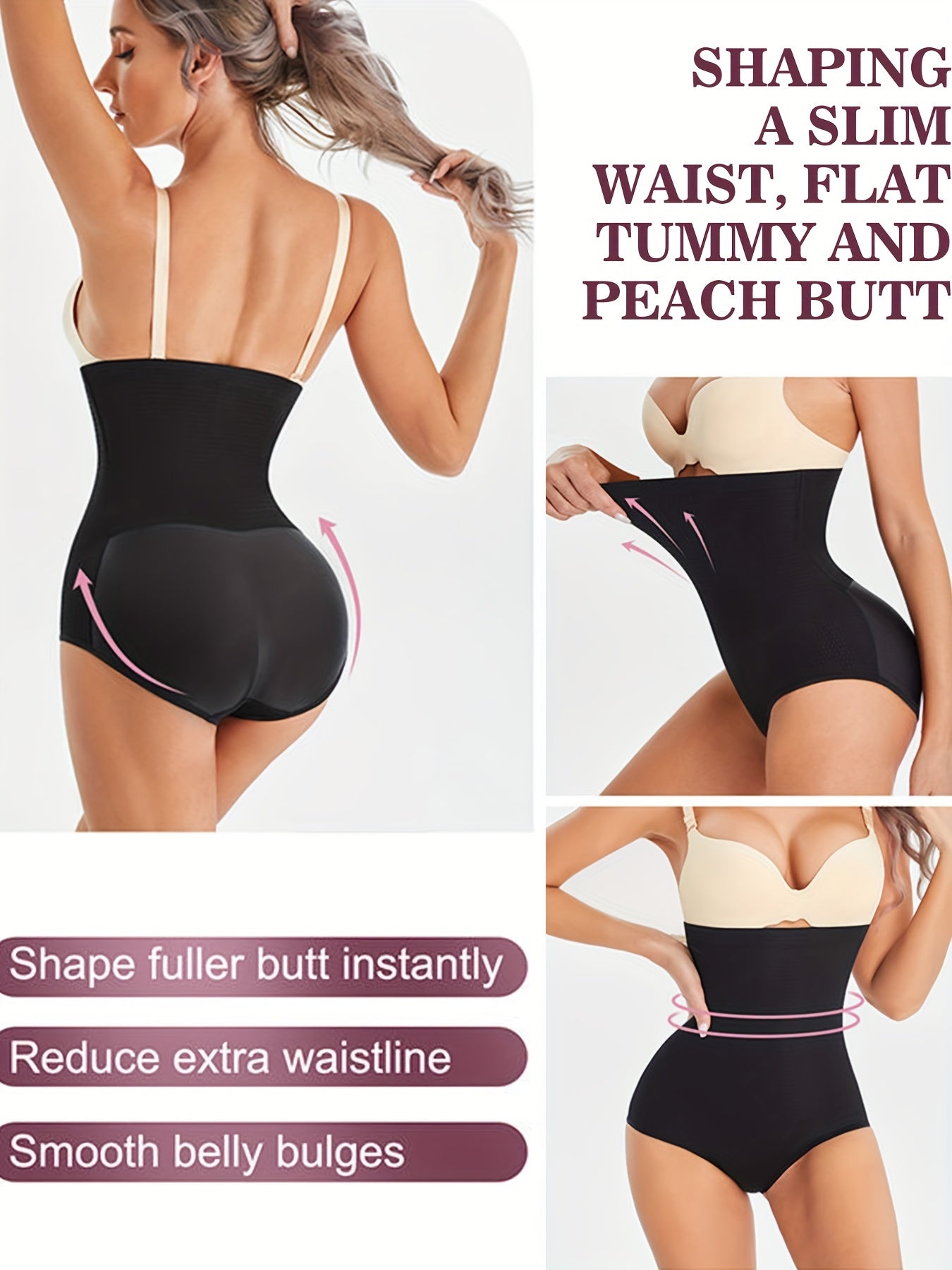 High Waist Butt Padded Panties Tummy Control Seamless Waist Trainer