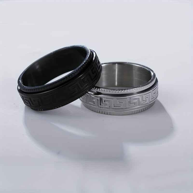 Silver Minimalist Anxiety Ring For Men