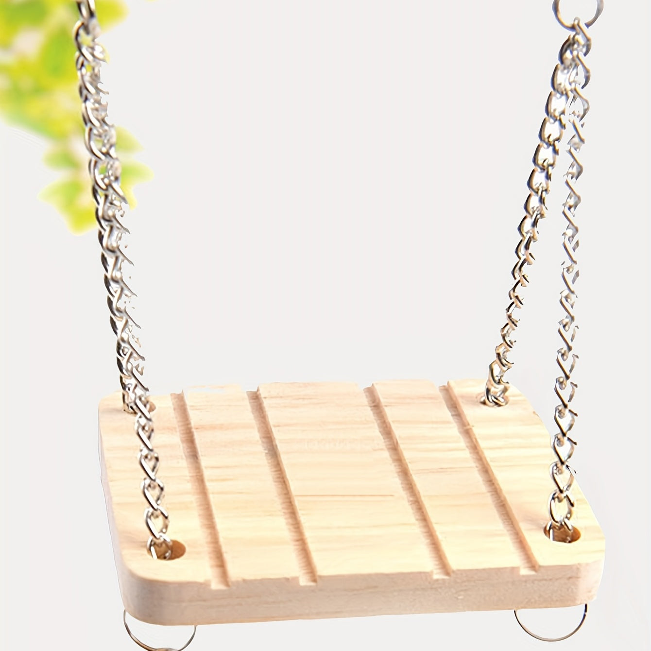 Natural Wood Swing Small Pet Hamster Toy Hanging Chain Swing